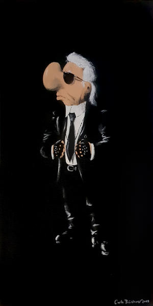 Karl Lagerfeld, Acryl auf Leinwand 30 x 60 cm | © Carlo Büchner
