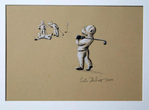Golfer, Mischtechnik auf Karton 40 x 30 cm |  Carlo Bchner
